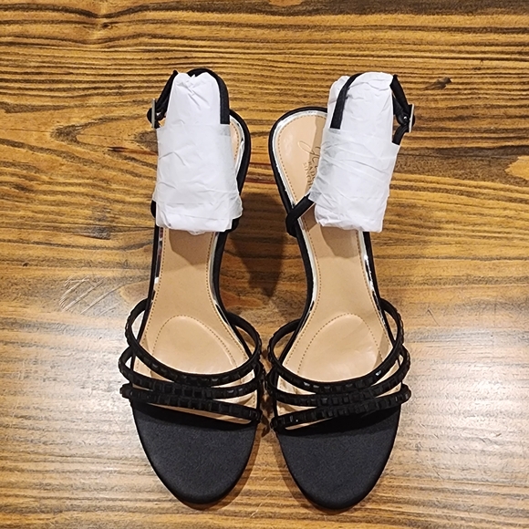 Jewel Badgley Mischka Shoes - Jewel Badgley Mischka Kathryn Bejeweled Stiletto Sandal Black Size 10 NWT